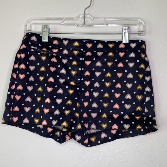 J.Crew Heart Print Mini Shorts Size 0 - Picture 3 of 7